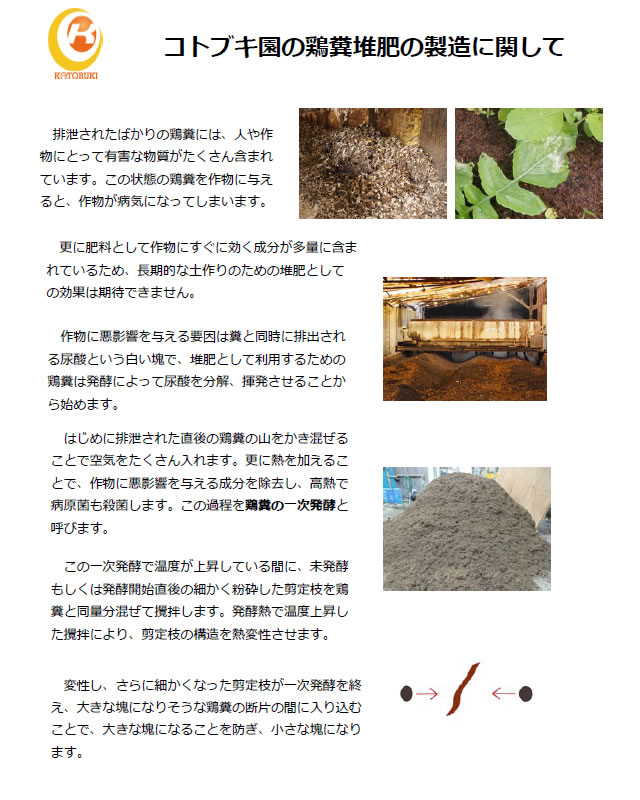 コトブキ園の鶏糞堆肥製造方法1